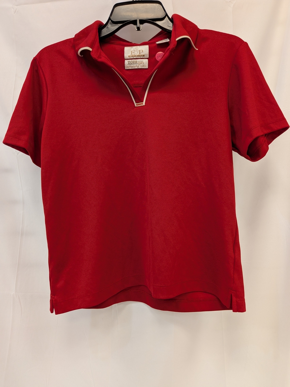 EP Pro Women's Short Sleeve Polo in Red with White Trim